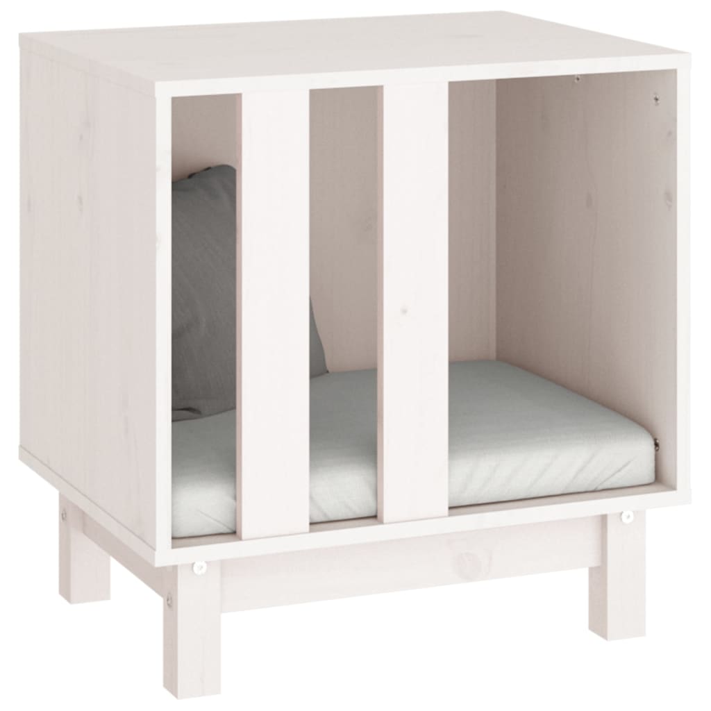Casetta per Cani bianco 50x40x52 cm in Legno Massello di Pino cod mxl 68699