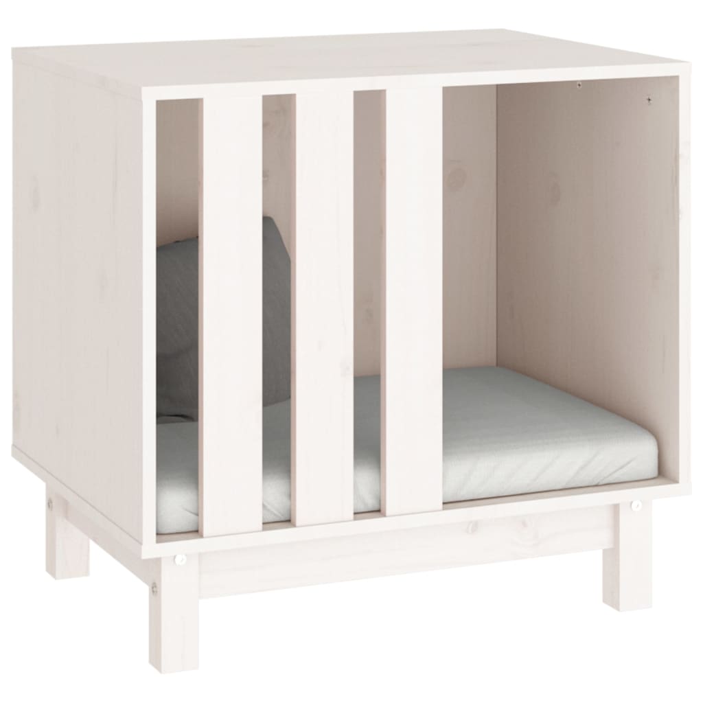 Casetta per Cani bianco 60x45x57 cm in Legno Massello di Pino 822477