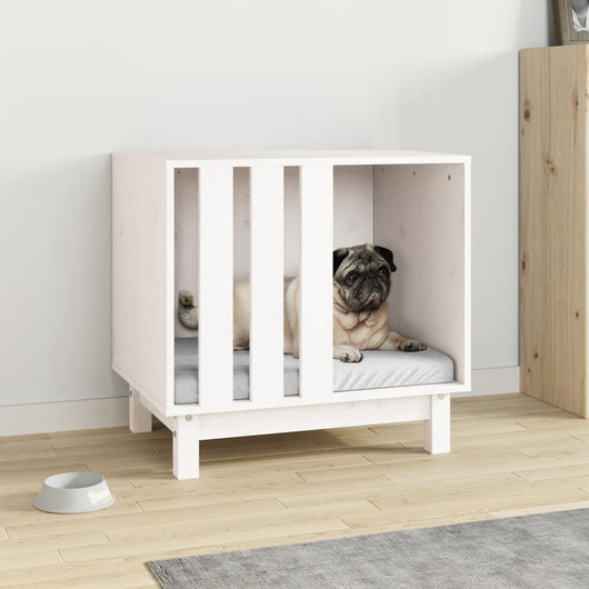 Casetta per Cani bianco 60x45x57 cm in Legno Massello di Pino 822477