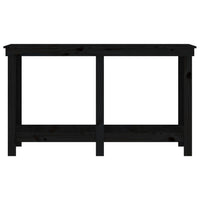 Banco da Lavoro Nero 140x50x80 cm in Legno Massello di Pino
