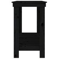 Banco da Lavoro Nero 140x50x80 cm in Legno Massello di Pino 822510