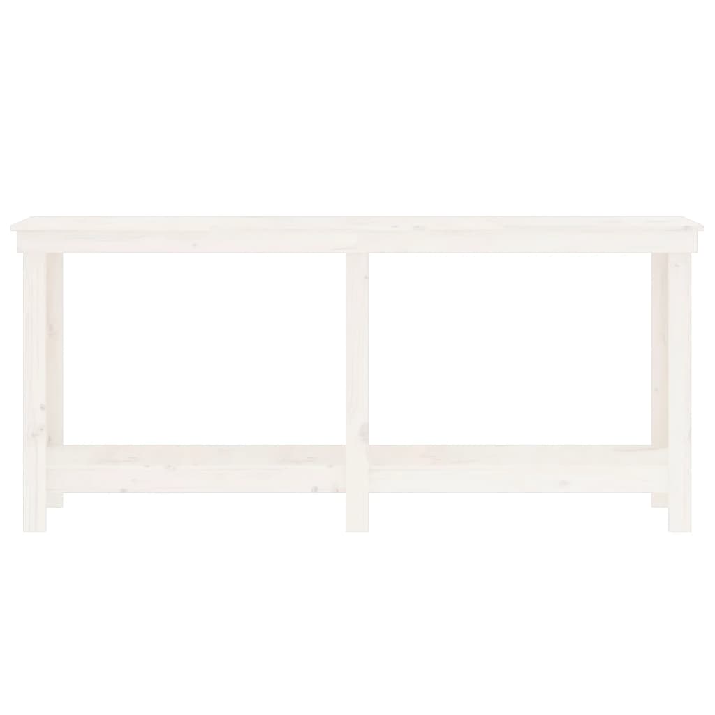Banco da Lavoro Bianco 180x50x80 cm in Legno Massello di Pino cod mxl 21132