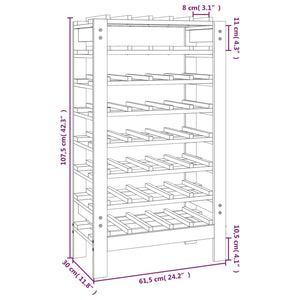 Portavini 61,5x30x107,5 cm in Legno Massello di Pino 822541