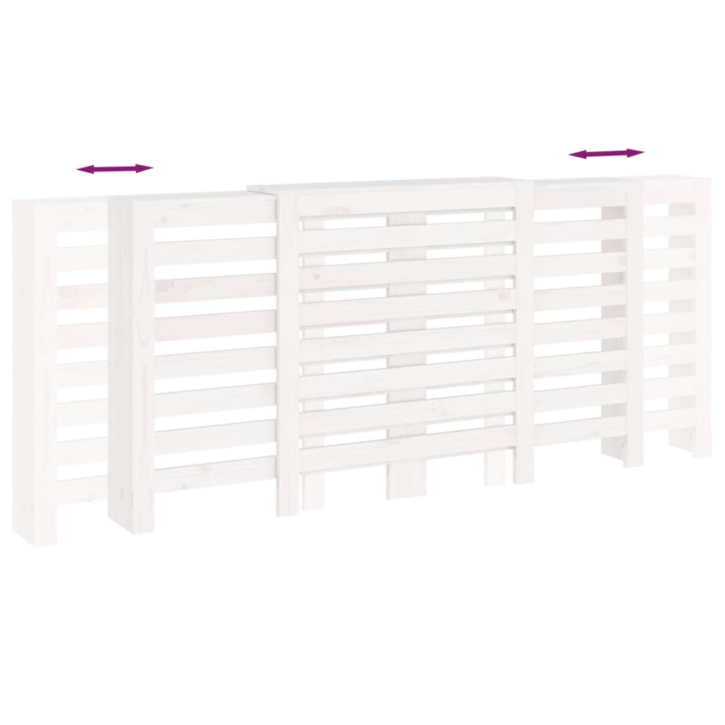 Copertura Termosifone Bianca 210x21x85 cm Legno Massello Pino cod mxl 71096