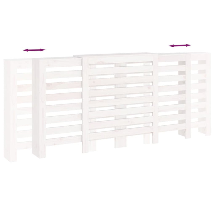 Copertura Termosifone Bianca 210x21x85 cm Legno Massello Pino cod mxl 71096