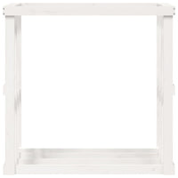 Portaceppi da Esterno Bianco 108x52x106 cm Legno Massello Pino
