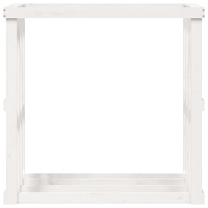 Portaceppi da Esterno Bianco 108x52x106 cm Legno Massello Pino