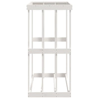 Portaceppi da Esterno Bianco 108x52x106 cm Legno Massello Pino