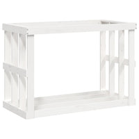 Portaceppi da Esterno Bianco 108x52x74 cm Legno Massello Pino 822632