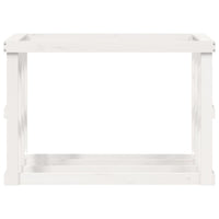 Portaceppi da Esterno Bianco 108x52x74 cm Legno Massello Pino