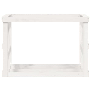 Portaceppi da Esterno Bianco 108x52x74 cm Legno Massello Pino 822632