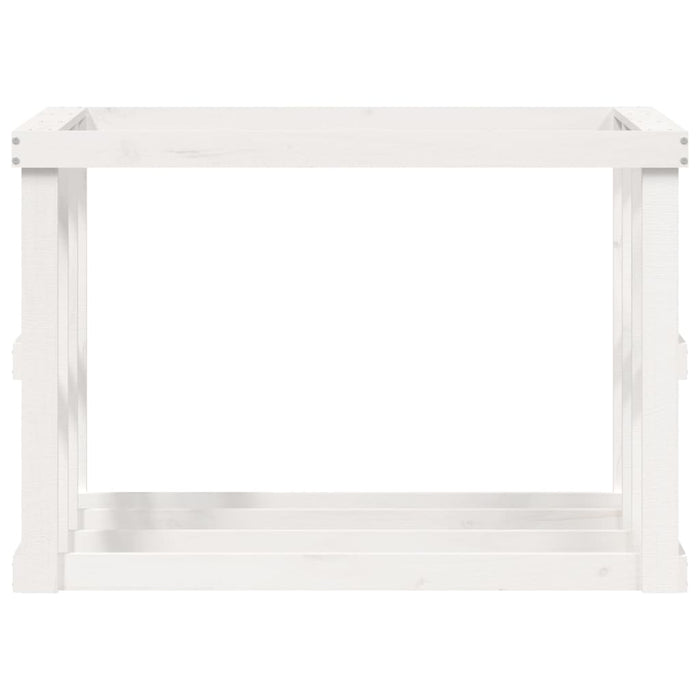 Portaceppi da Esterno Bianco 108x52x74 cm Legno Massello Pino 822632