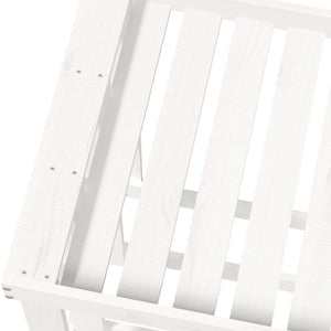 Portaceppi da Esterno Bianco 108x52x74 cm Legno Massello Pino