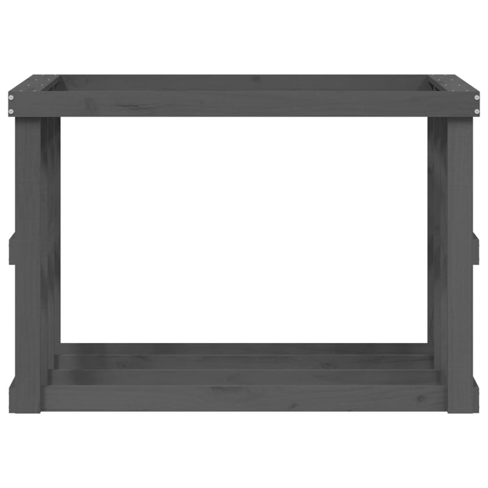 Portaceppi da Esterno grigio 108x52x74 cm Legno Massello Pino 822633