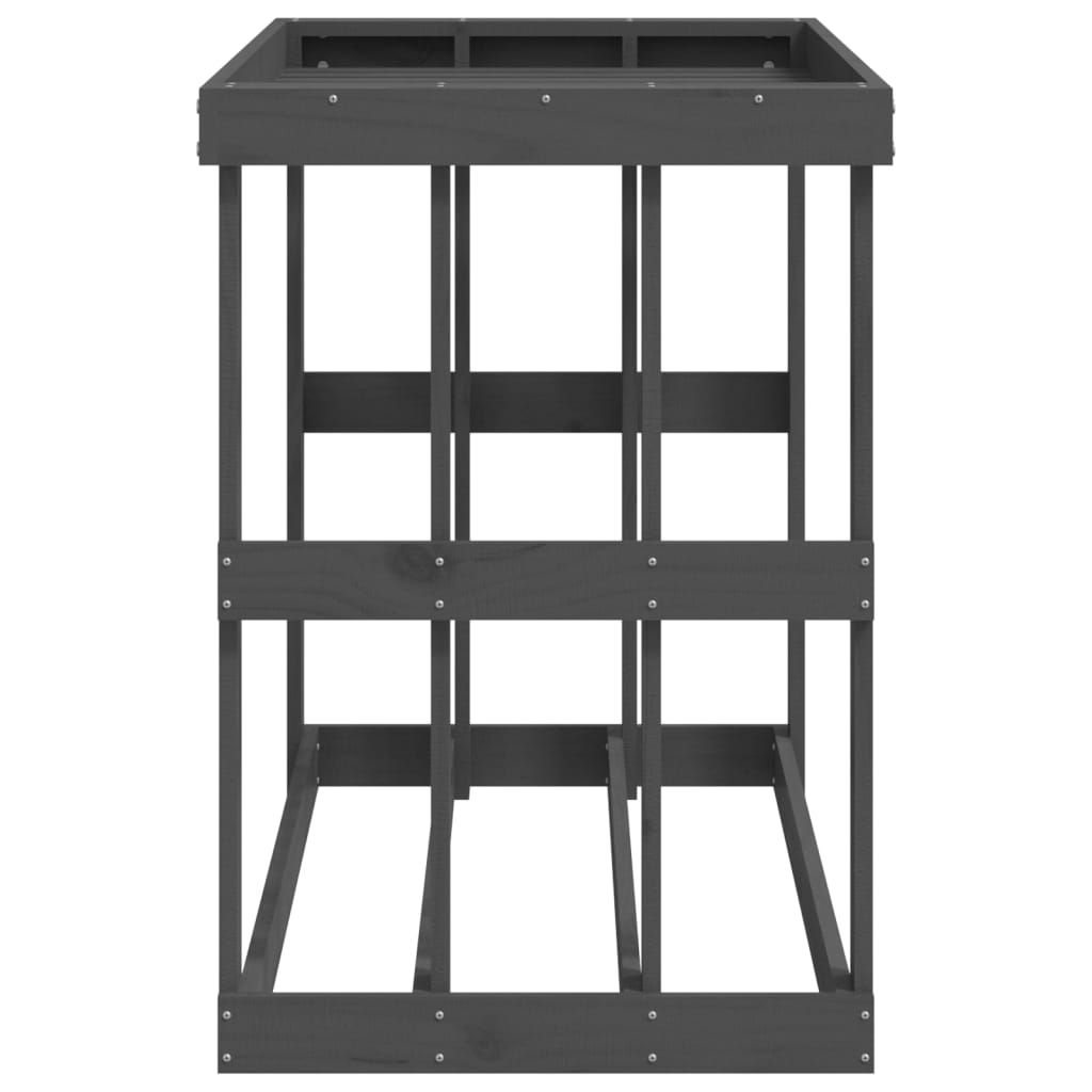 Portaceppi da Esterno grigio 108x52x74 cm Legno Massello Pino 822633