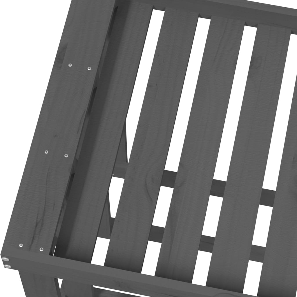 Portaceppi da Esterno grigio 108x52x74 cm Legno Massello Pino 822633