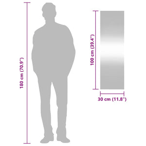 Specchio da Parete-Specchio a Muro-Specchio Decorativo 30x100 cm Vetro Rettangolare