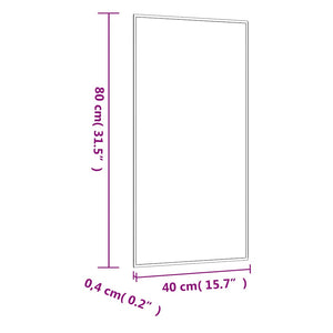 vidaXL Specchio da Parete 40x80 cm Vetro Rettangolare