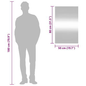 vidaXL Specchio da Parete 50x80 cm Vetro Rettangolare