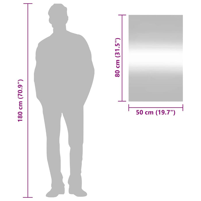 Specchio da Parete-Specchio a Muro-Specchio Decorativo 50x80 cm Vetro Rettangolare