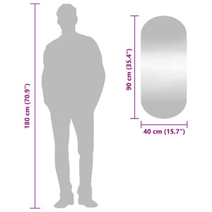 Specchio da Parete-Specchio a muro 40x90 cm Vetro Ovale