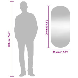 Specchio da Parete 45x100 cm Vetro Ovale