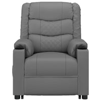 Poltrona Alzapersona Massaggiante Grigia in Similpelle 3143473