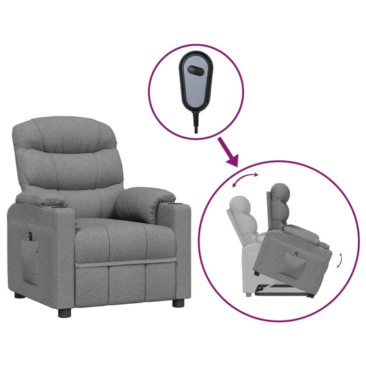 Poltrona Alzapersona Grigio Chiaro Tessuto 3143529