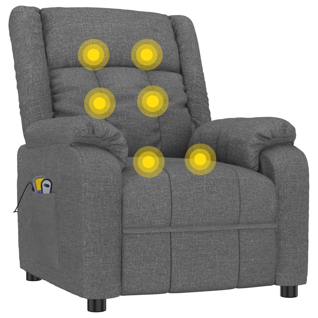 Poltrona Massaggiante Elettrica Grigio Scuro in Tessuto 3143580