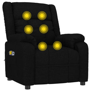 Poltrona Alzapersona Massaggiante Nera in Tessuto 3143619