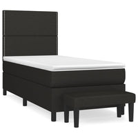Giroletto a Molle con Materasso-Struttura Letto con Materasso Nero 80x200 cm inTessuto
