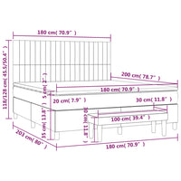 Giroletto a Molle con Materasso Marrone Scuro 180x200cm Tessuto cod mxl 41649