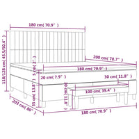 Giroletto a Molle con Materasso Crema 180x200 cm in Tessuto 3136778