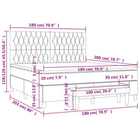 Giroletto a Molle con Materasso Tortora 180x200 cm in Tessuto