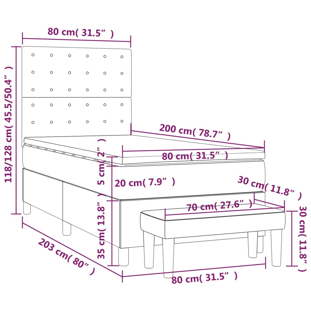 Giroletto a Molle con Materasso Tortora 80x200 cm inTessuto cod mxl 60272