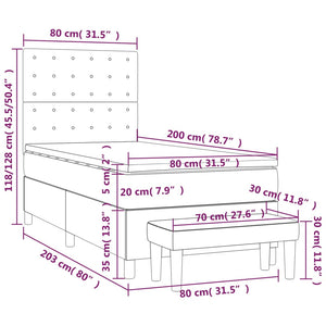 Giroletto a Molle con Materasso Tortora 80x200 cm inTessuto cod mxl 60272