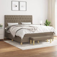 Giroletto a Molle con Materasso Tortora 180x200 cm in Tessuto 3137417