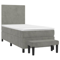 Giroletto a Molle con Materasso-Struttura Letto Grigio Chiaro 90x200 cm Velluto 777806