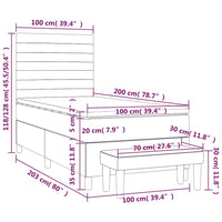 Giroletto a Molle con Materasso Verde Scuro 100x200 cm Velluto 3137890