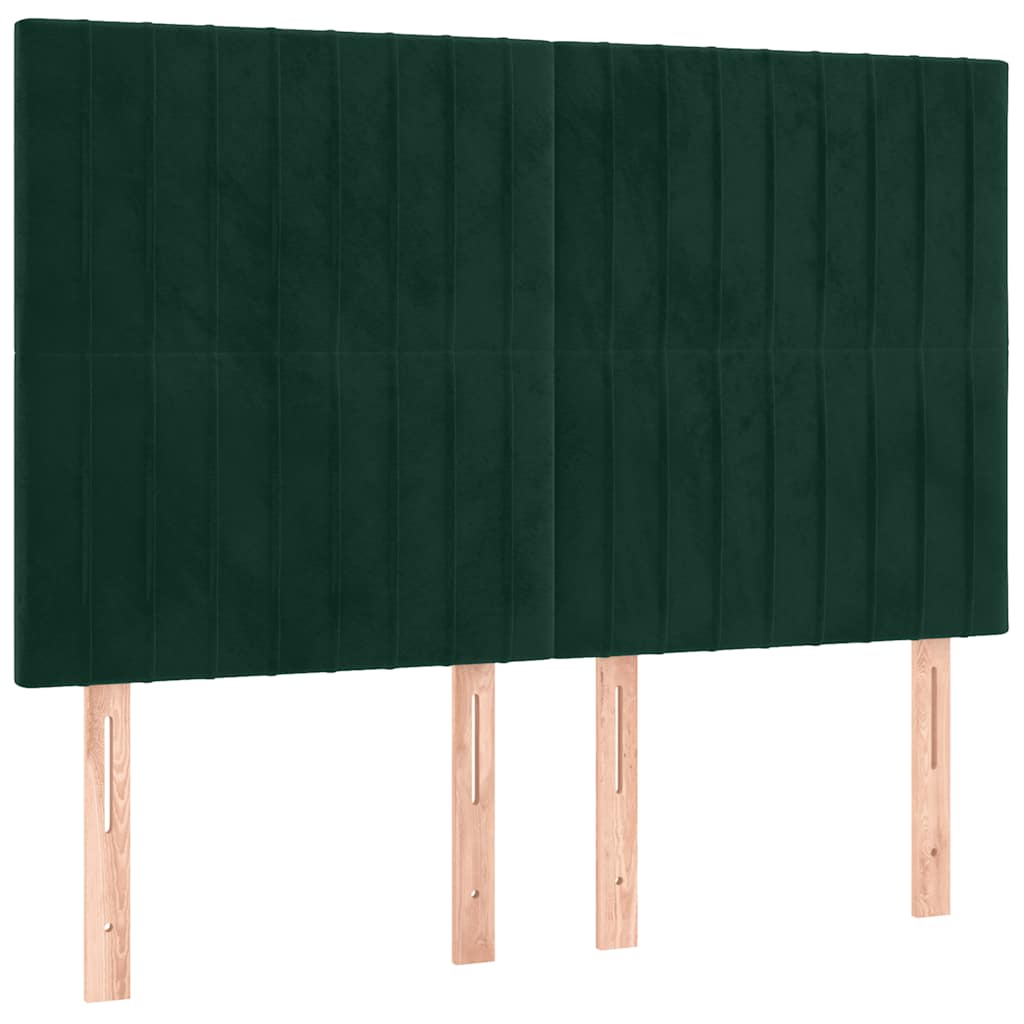 Giroletto a Molle con Materasso Verde Scuro 140x200 cm Velluto 3137968