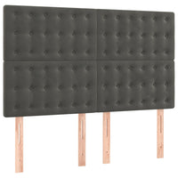 Giroletto a Molle con Materasso Grigio Scuro 140x200 cm Velluto 3138086