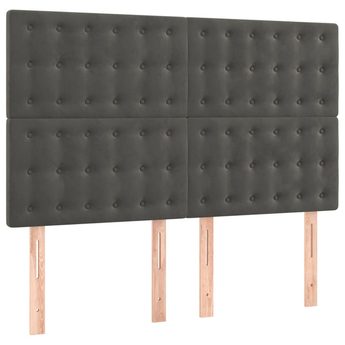 Giroletto a Molle con Materasso Grigio Scuro 140x200 cm Velluto 3138086