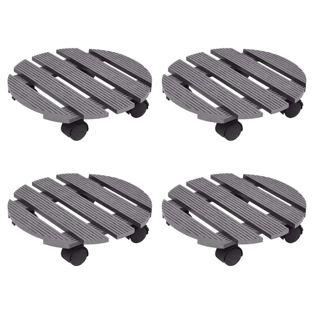 Carrelli Porta Piante 4 pz Grigi Ã˜30x7,5 cm WPC cod mxl 61374