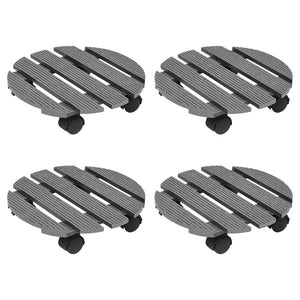 Carrelli Porta Piante 4 pz Grigi Ã˜30x7,5 cm WPC cod mxl 61374