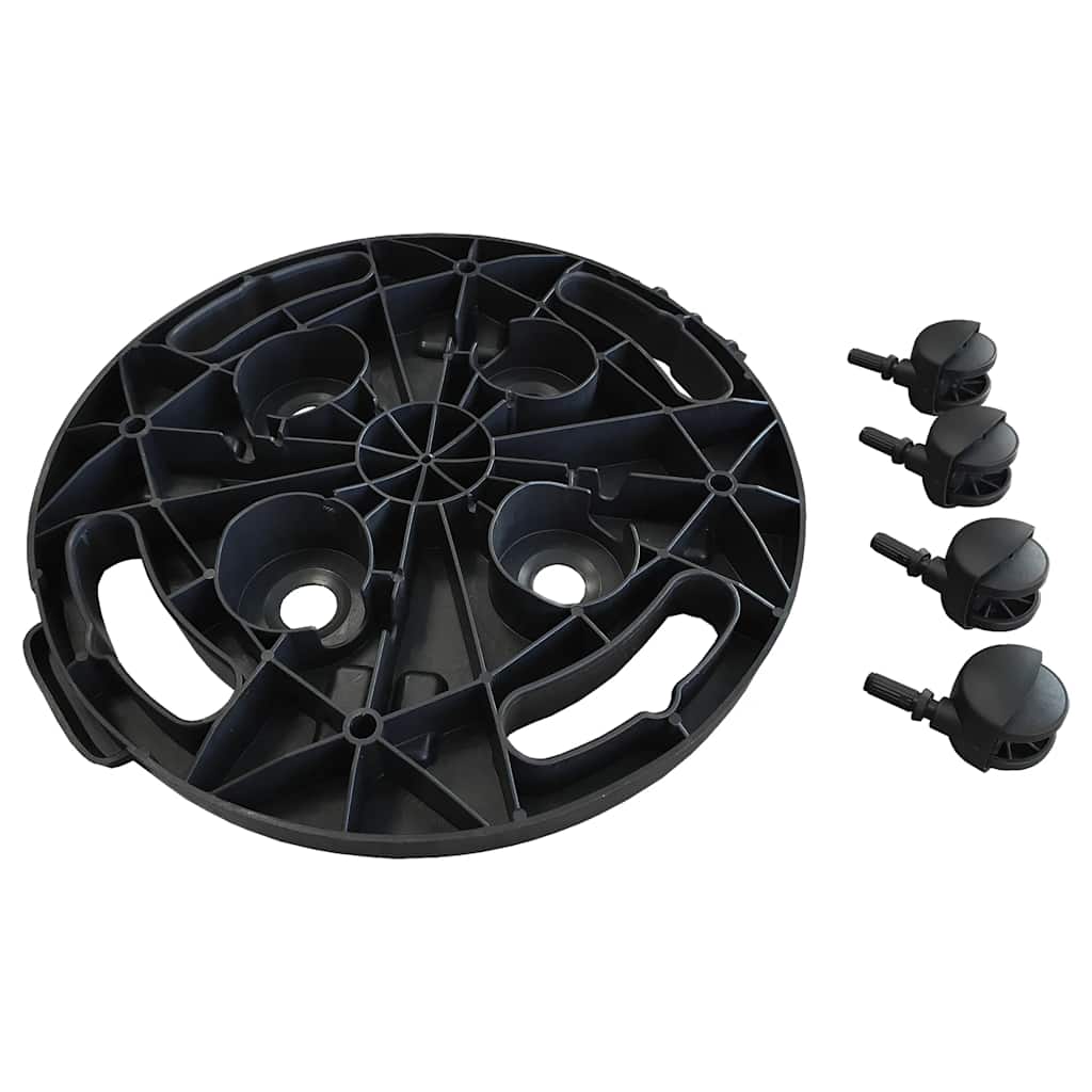Carrelli per Piante con Ruote 2 pz Diametro 30 cm Neri 170 kg cod mxl 73405