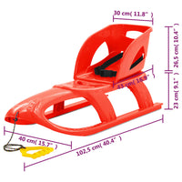 Slittino con Seduta Rosso 102,5x40x23 cm in Polipropilene cod mxl 67492
