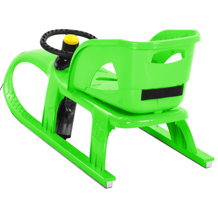 Slittino con Seduta e Volante Verde 102,5x40x23cm Polipropilene cod mxl 65076