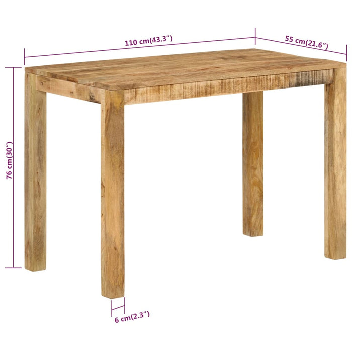 Tavolo da Pranzo 110x55x76 cm in Legno Massello di Mango cod mxl 23936