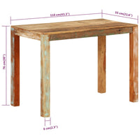Tavolo da Pranzo 110x55x76 cm in Legno Massello di Recupero 350314