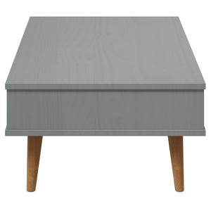 Tavolino MOLDE Grigio 100x55x31 cm in Legno Massello di Pino 350530